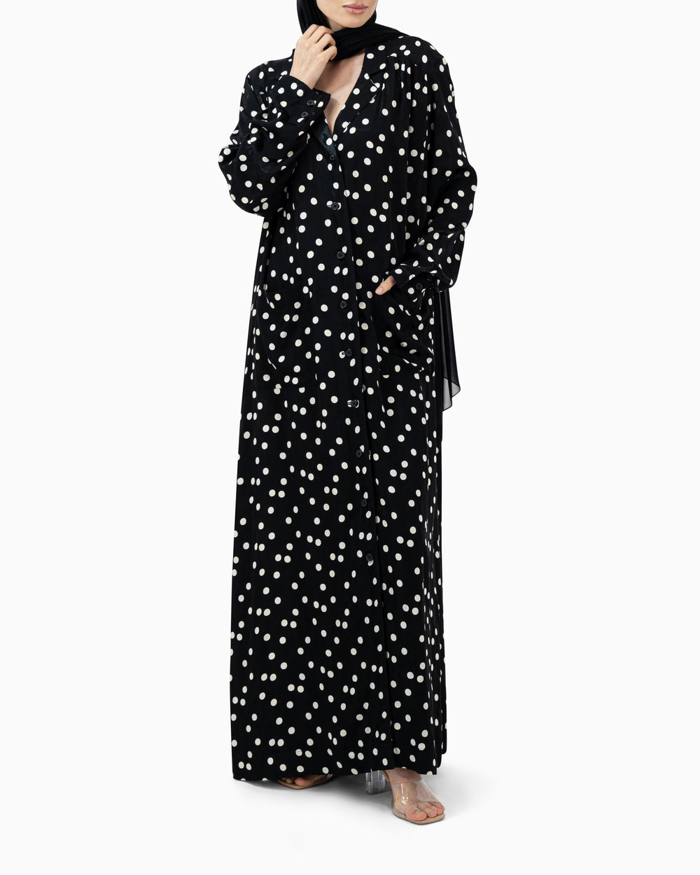 Black Polka Dots Abaya