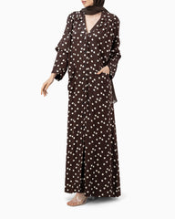 Brown Polka Dots Abaya