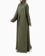 Abaya with Small Crystals | Green