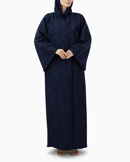 Abaya | Navy with Beads