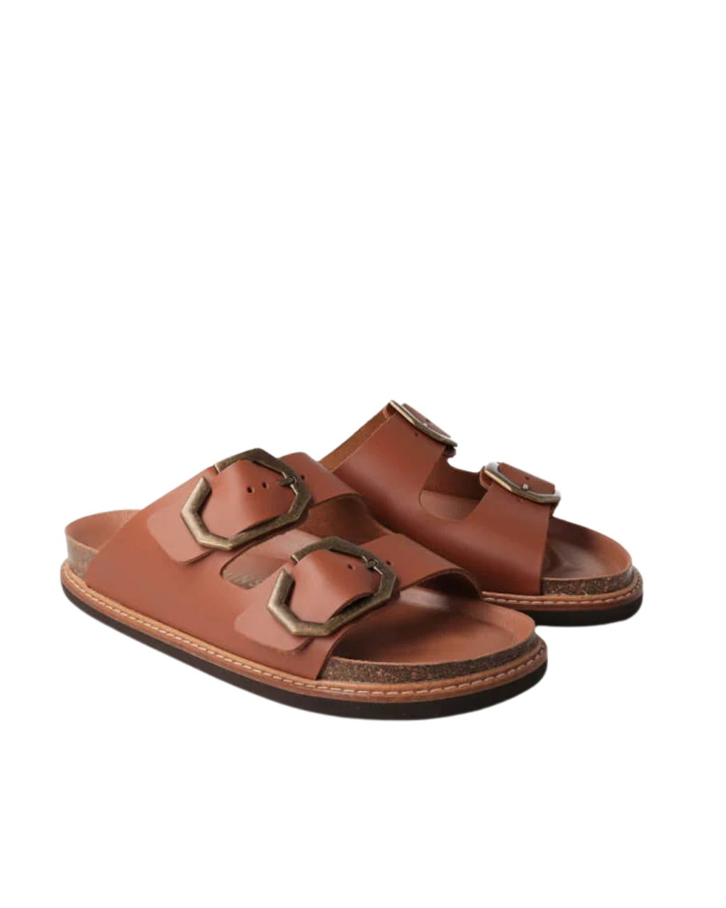 Model wears Galia Leather Camel