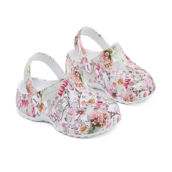 Model wears Shabby Chic Clogs