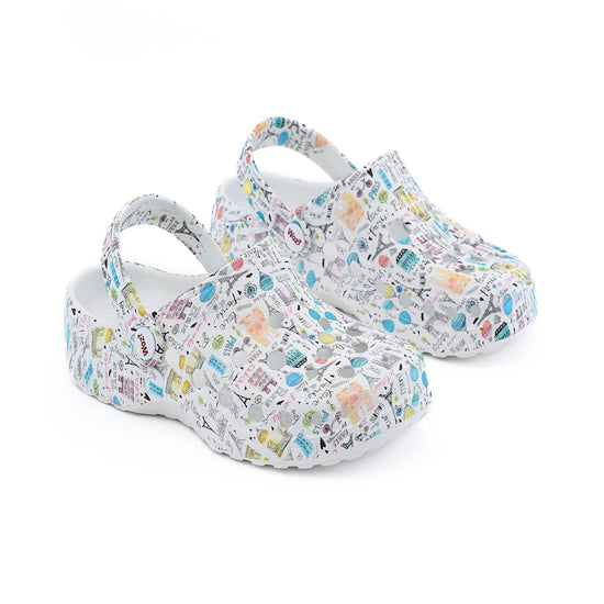 Model wears Paris Clogs