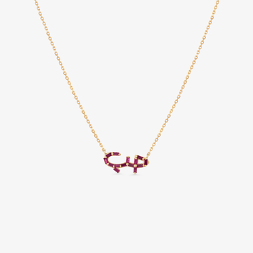 HOBB - 18K Precious Stone "Love" Necklace