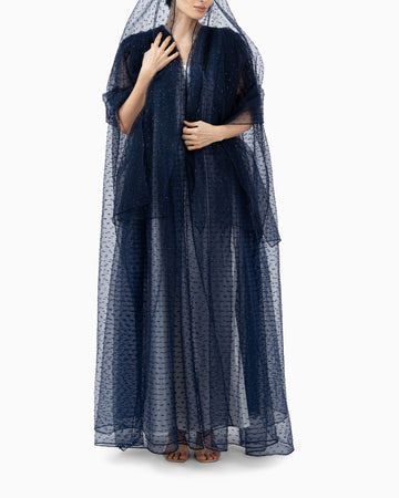 Metallic Navy Wedding Abaya