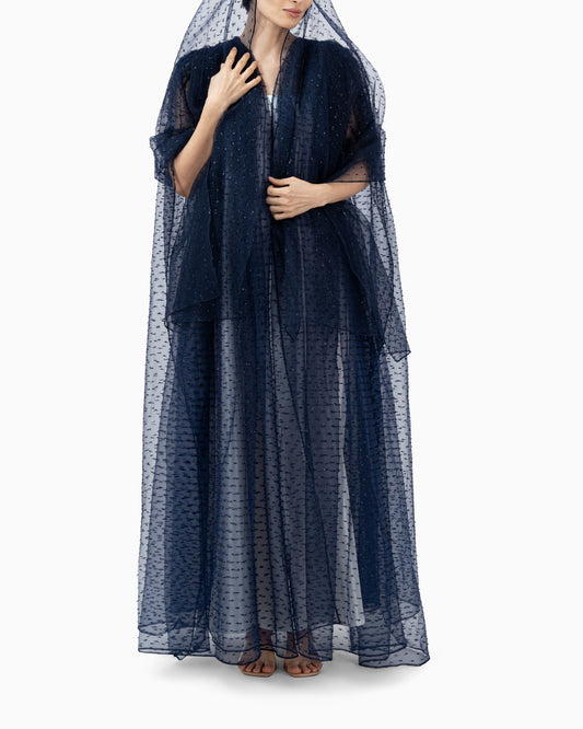 Metallic Navy Wedding Abaya