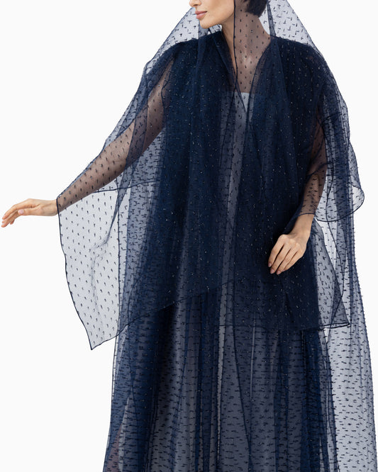 Metallic Navy Wedding Abaya