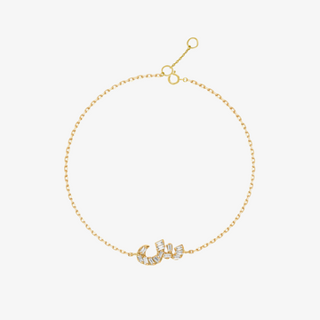 OULA - 18K Gold & Baguette Diamond Letter Bracelet