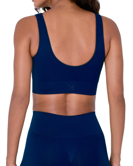 Seamless Rib Bra Navy