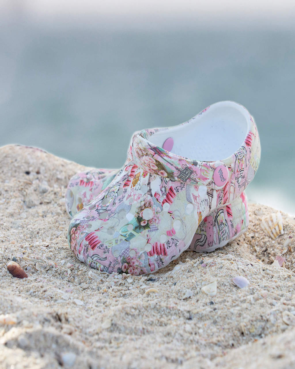 Model wears Shabby Chic Clogs