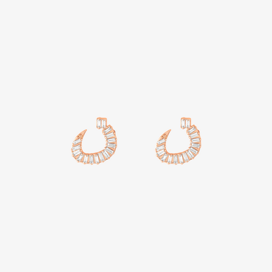 OULA - 18K Gold & Baguette Diamond Letter Earrings