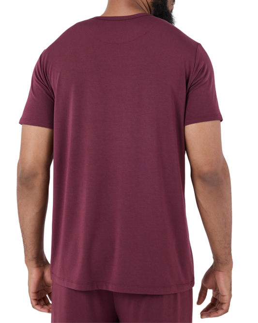 Men Sleep Top Dark Burgundy