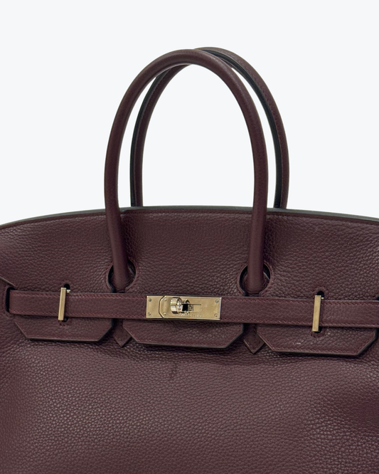 Birkin 35 in Prunoir Swift Leather