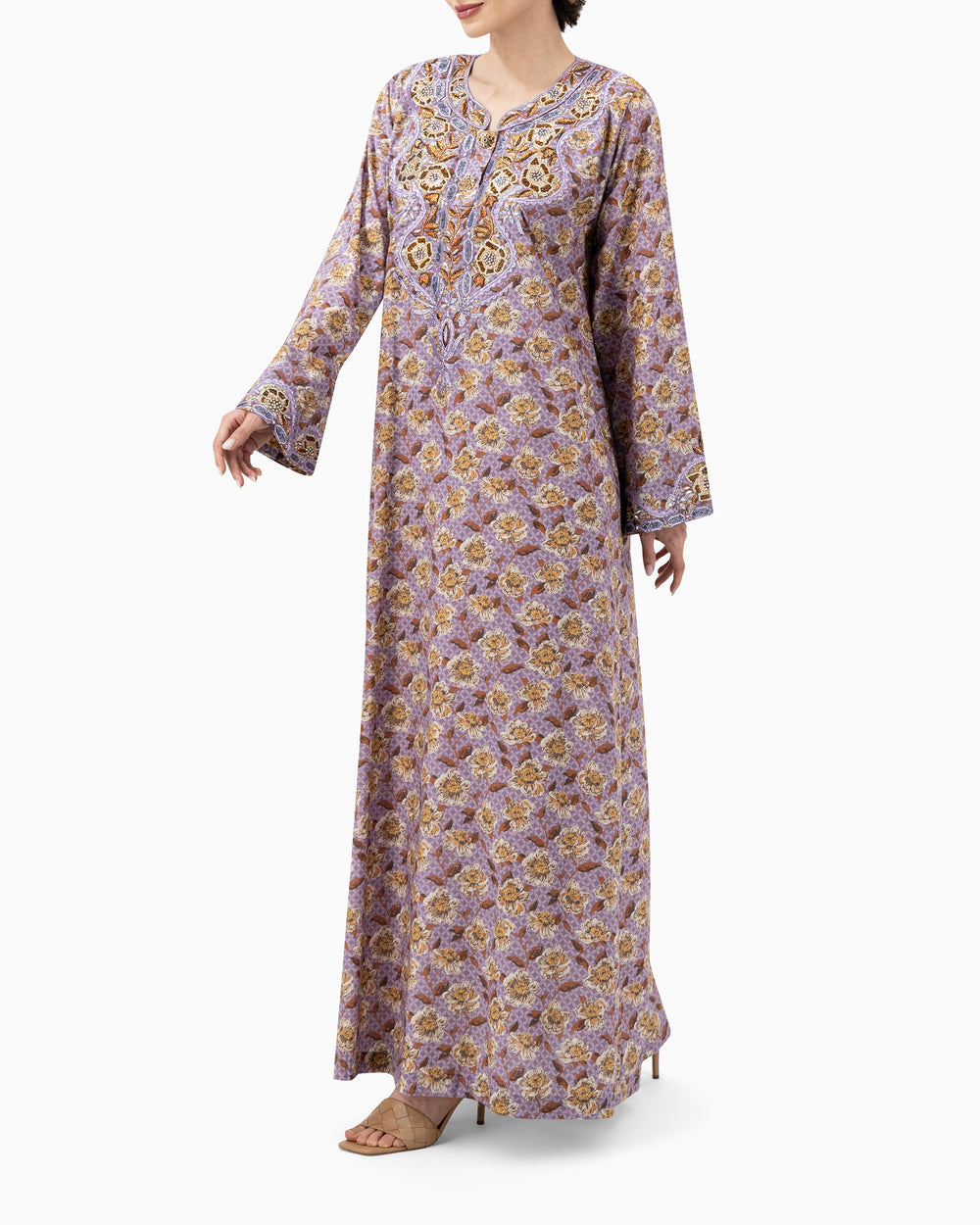 Kaftan | Lilac And Yellow