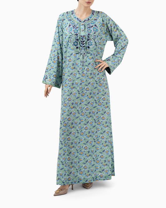 Kaftan | Green and Purple