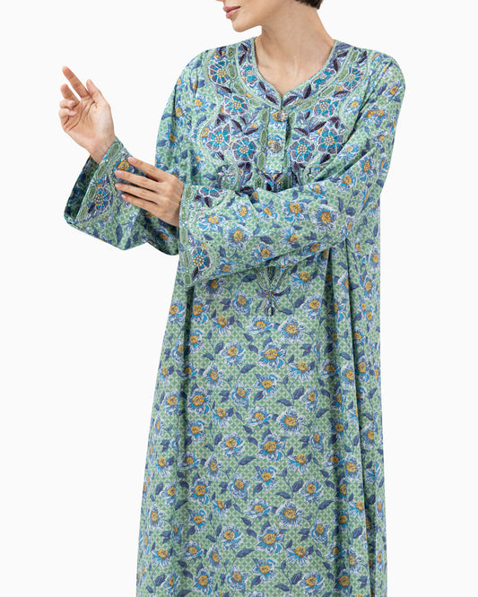 Kaftan | Green and Purple