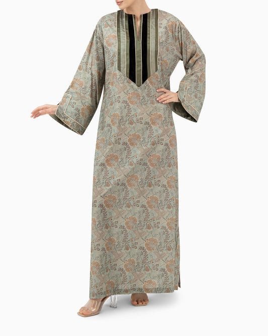 Thuraya Grey Kaftan