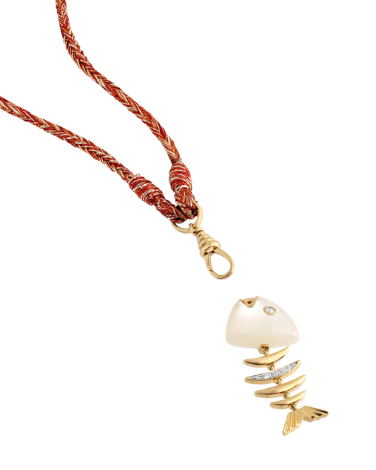 Bedouin Fishbone Necklace Red