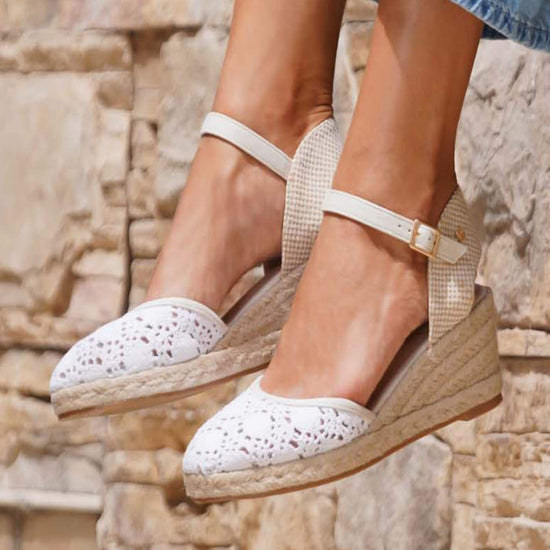 Model wears Kelly White Espadrille