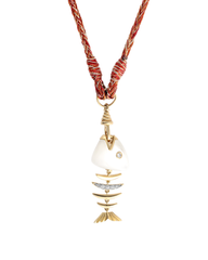 Bedouin Fishbone Necklace Red