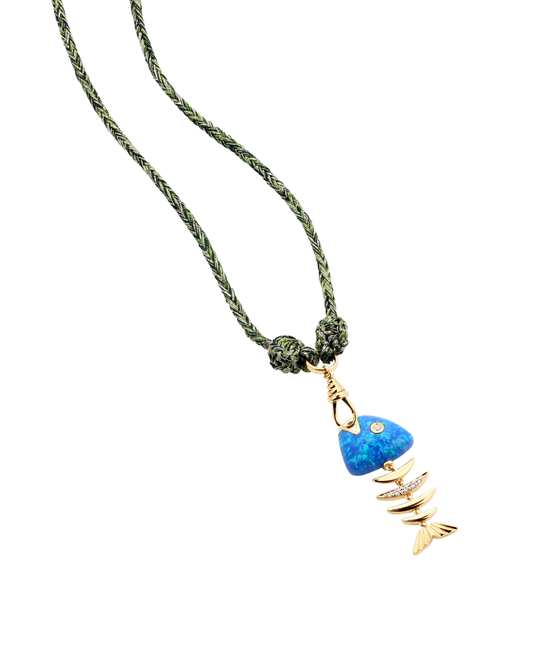 Bedouin Fishbone Necklace Green