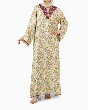 Kaftan | Floral Beige