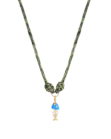 Bedouin Fishbone Necklace Green
