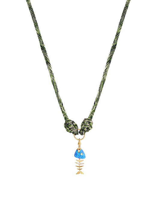 Bedouin Fishbone Necklace Green