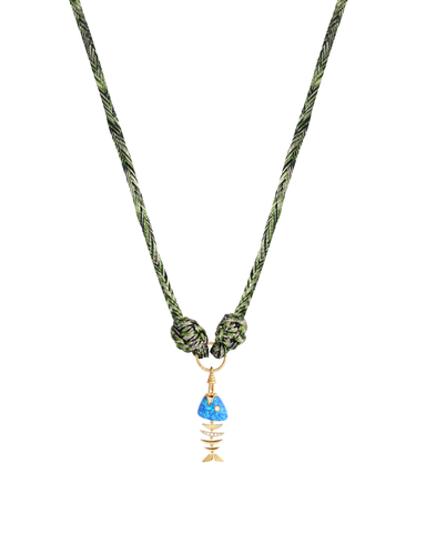 Bedouin Fishbone Necklace Green
