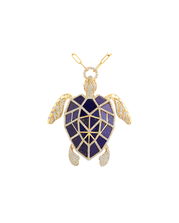Big Turtle Pendant | Lapis Lazuli