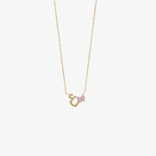 TINY BLING - 18K Gold, Enamel & Charm Letter Necklace