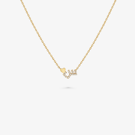 TINY BLING - 18K Gold & Diamonds Letter Necklace