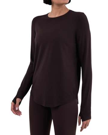 Relaxed Long Sleeve Top Dark Cocoa