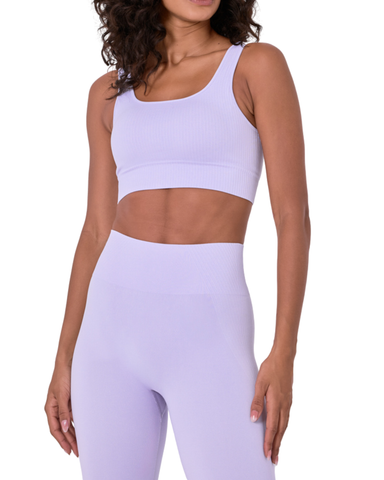 Seamless Rib Bra Lilac Thistle