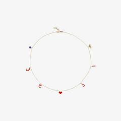 OULA - 18K Gold “AL HOB” Enamel Necklace
