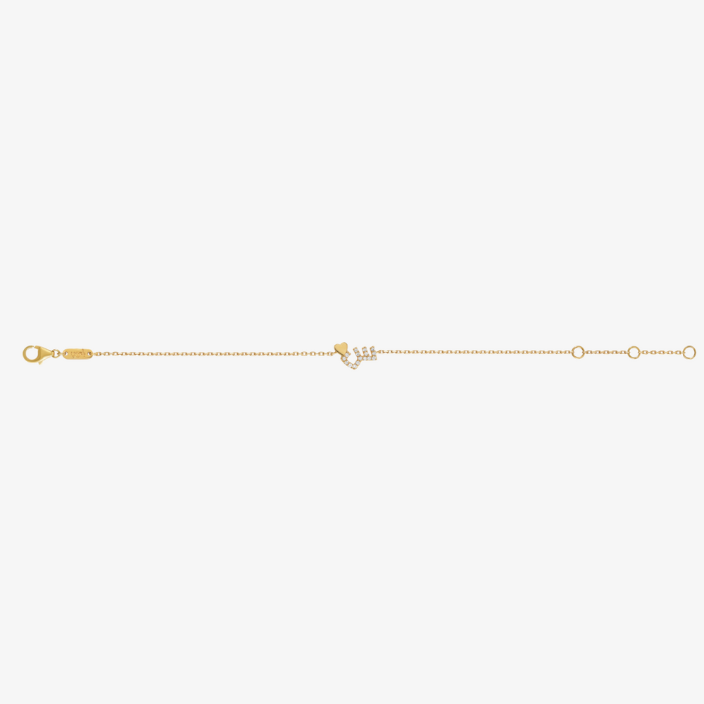 TINY BLING - 18K Gold & Diamonds Letter Bracelet