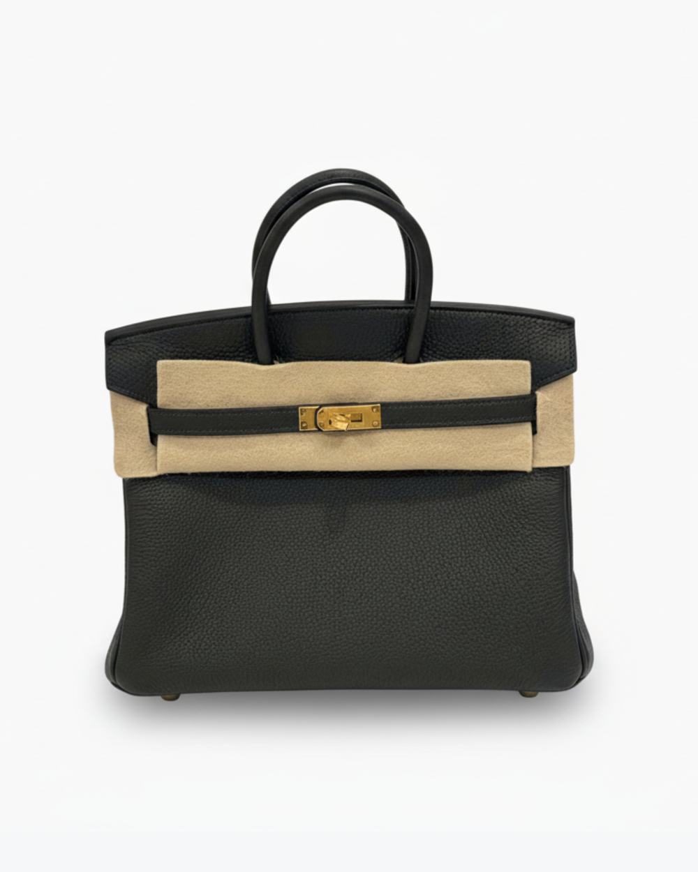 Brand New Birkin 25 in Vert Foncé Togo Leather with Gold Hardware