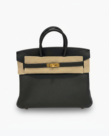 Brand New Birkin 25 in Vert Foncé Togo Leather with Gold Hardware