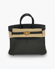 Brand New Birkin 25 in Vert Foncé Togo Leather with Gold Hardware