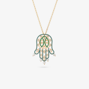 YA EIN - 18K Gold, Diamond & Precious Stone Pendant (ALKAFF) - Large