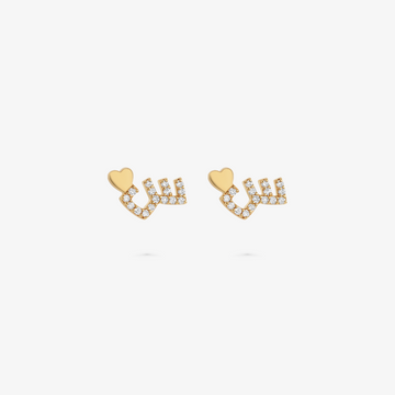 TINY BLING - 18K Gold & Diamonds Letter Earrings