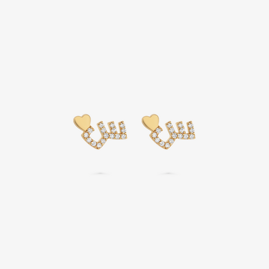 TINY BLING - 18K Gold & Diamonds Letter Earrings