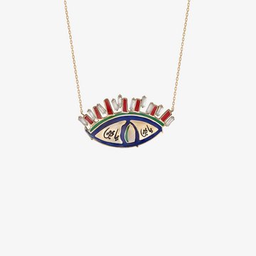 YA EIN - 18K Gold, Diamond & Enamel Necklace