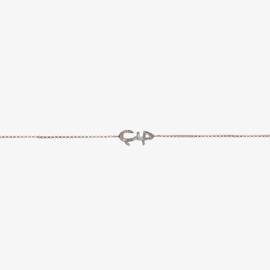 HOBB — 18K Gold & Baguette Diamond “Love” Bracelet