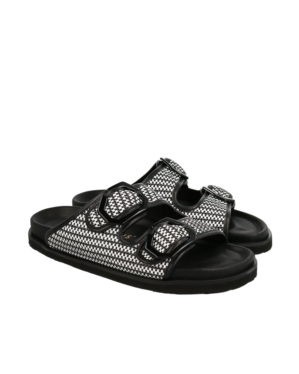 Model wears Galia Rafia Black and White