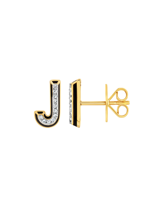 Letter J Single Earring