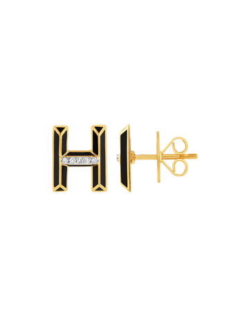 Letter H Single Earring