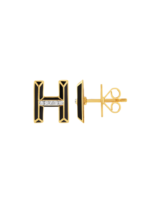 Letter H Single Earring