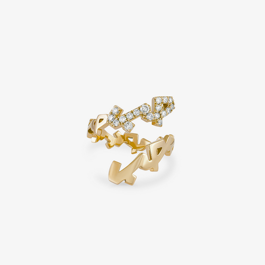 HOBB — 18K Gold & Diamond "Love" Ring