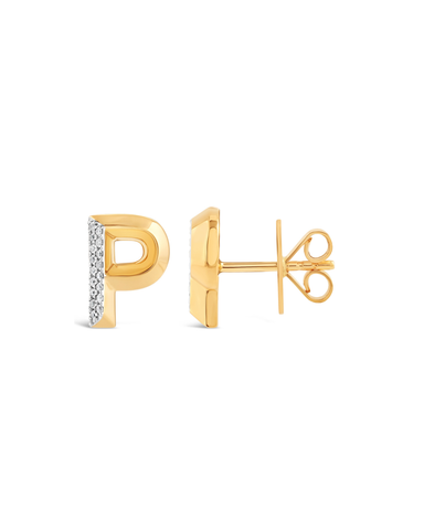 Letter P Single Earring